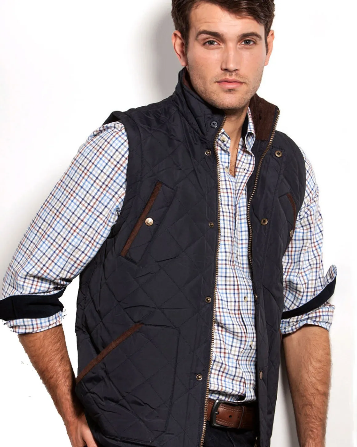 Vedoneire | Quilted Gilet with Pockets-Navy