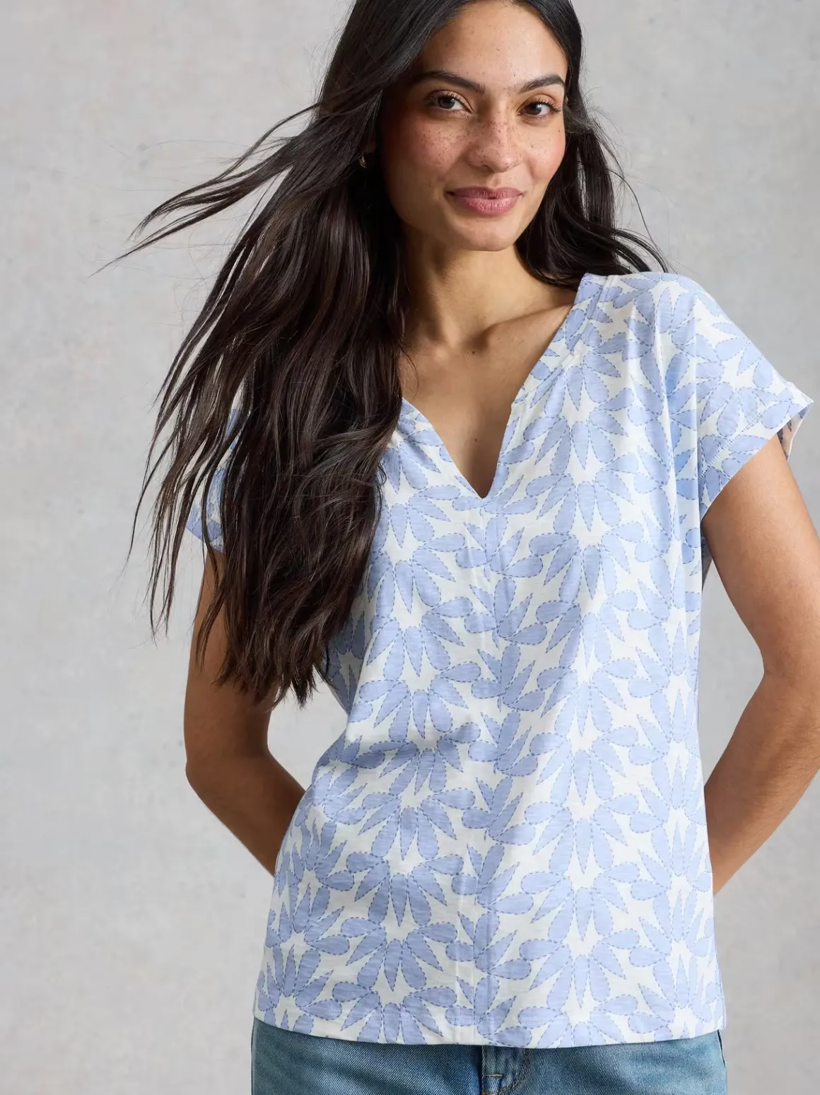 White Stuff Nelly Notch Stripe T-Shirt